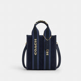 Coach Smith Mini Tote Bag In Regenerative Cotton Gold Dark Den Gold Multi
