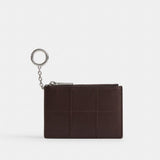 Coach Zip Card Case With Key Ring In Upcrafted Leather Maple