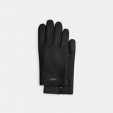 Coach Men's Leather Tech Gloves Black