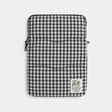 Coach Coachtopia Loop Laptop Sleeve With Wavy Quilting In Gingham Black White Gingham