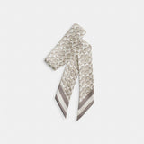 Coach Signature Silk Skinny Scarf Bone