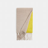 Coach Colorblock Muffler With Rubber Patch Grey Birch Lime