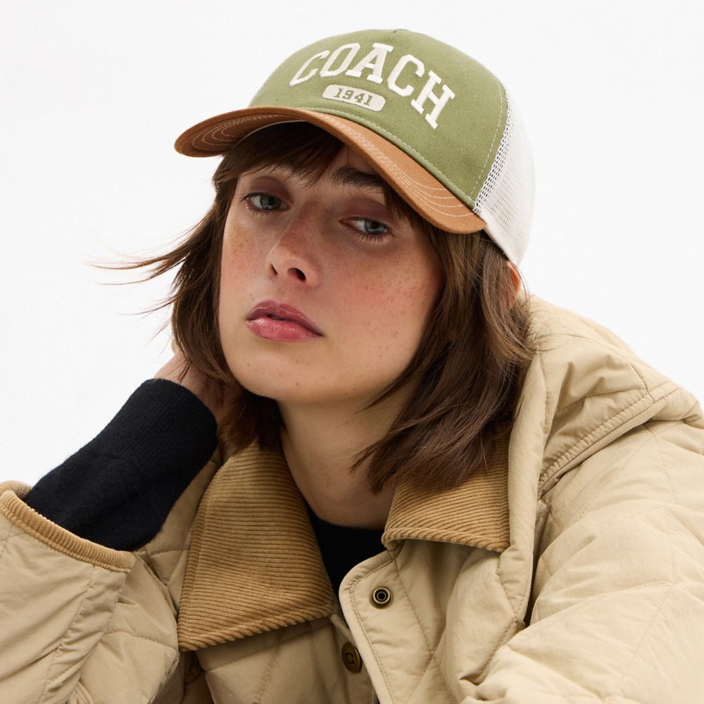 Coach Coach 1941 Varsity Trucker Hat Olive Sable