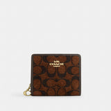 Coach Snap Wallet In Signature Chenille Gold Truffle