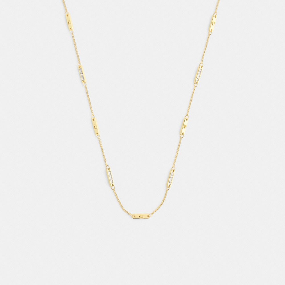 Coach Signature Bar Chain Necklace Gold