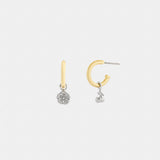 Coach Mini Tea Rose And Cherry Charm Hoop Earrings Gold Silver