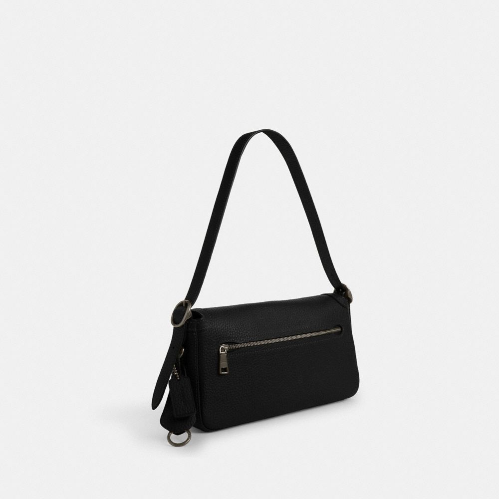 Coach Etta Small Flap Shoulder Bag Gunmetal Black