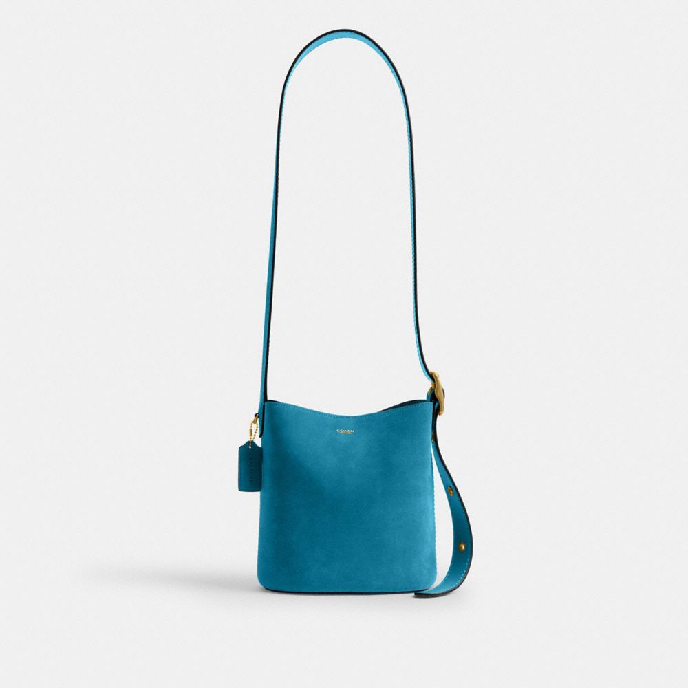 Coach Bleecker Bucket Bag 21 Dark Brass Sea Blue