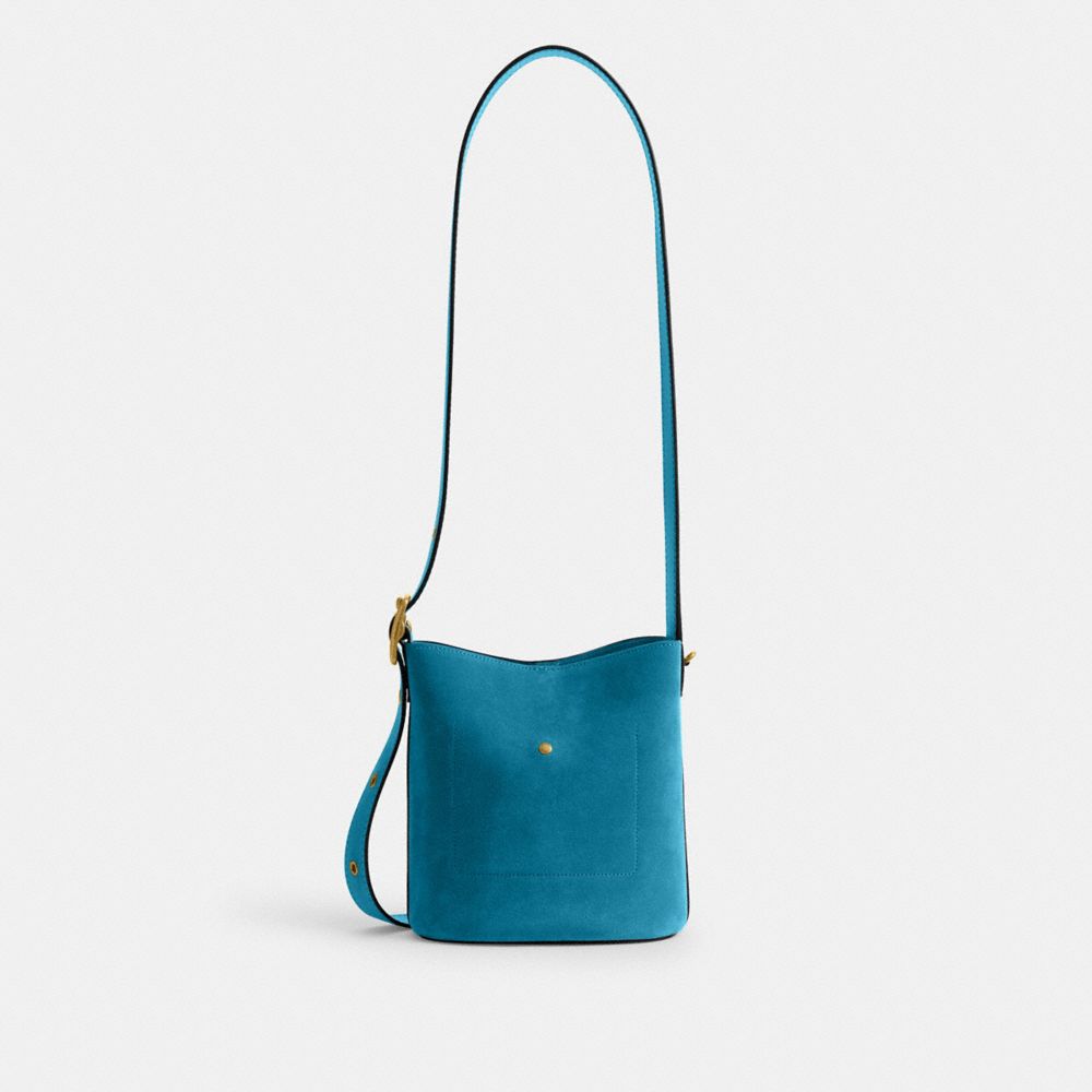 Coach Bleecker Bucket Bag 21 Dark Brass Sea Blue