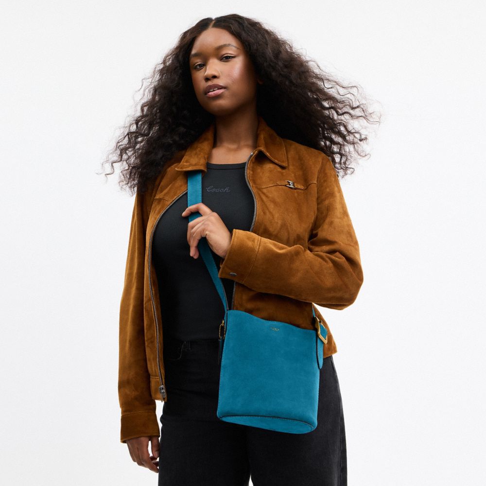 Coach Bleecker Bucket Bag 21 Dark Brass Sea Blue