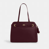 Coach Easton Tote Bag Gold Dark Wine