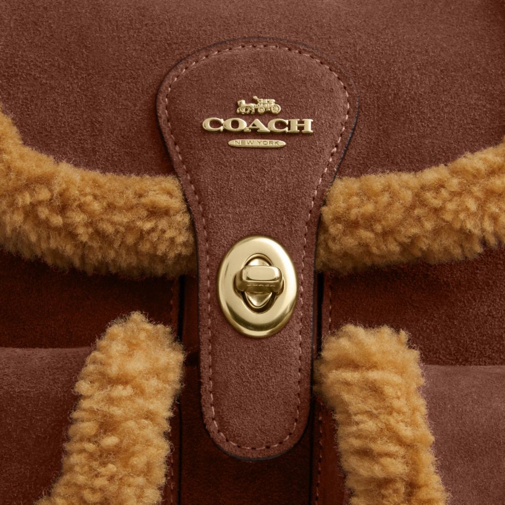 Coach Hadley Backpack Gold Vintage Brown Multi