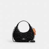 Coach Carmen Mini Crossbody Bag In Signature Denim Silver Black