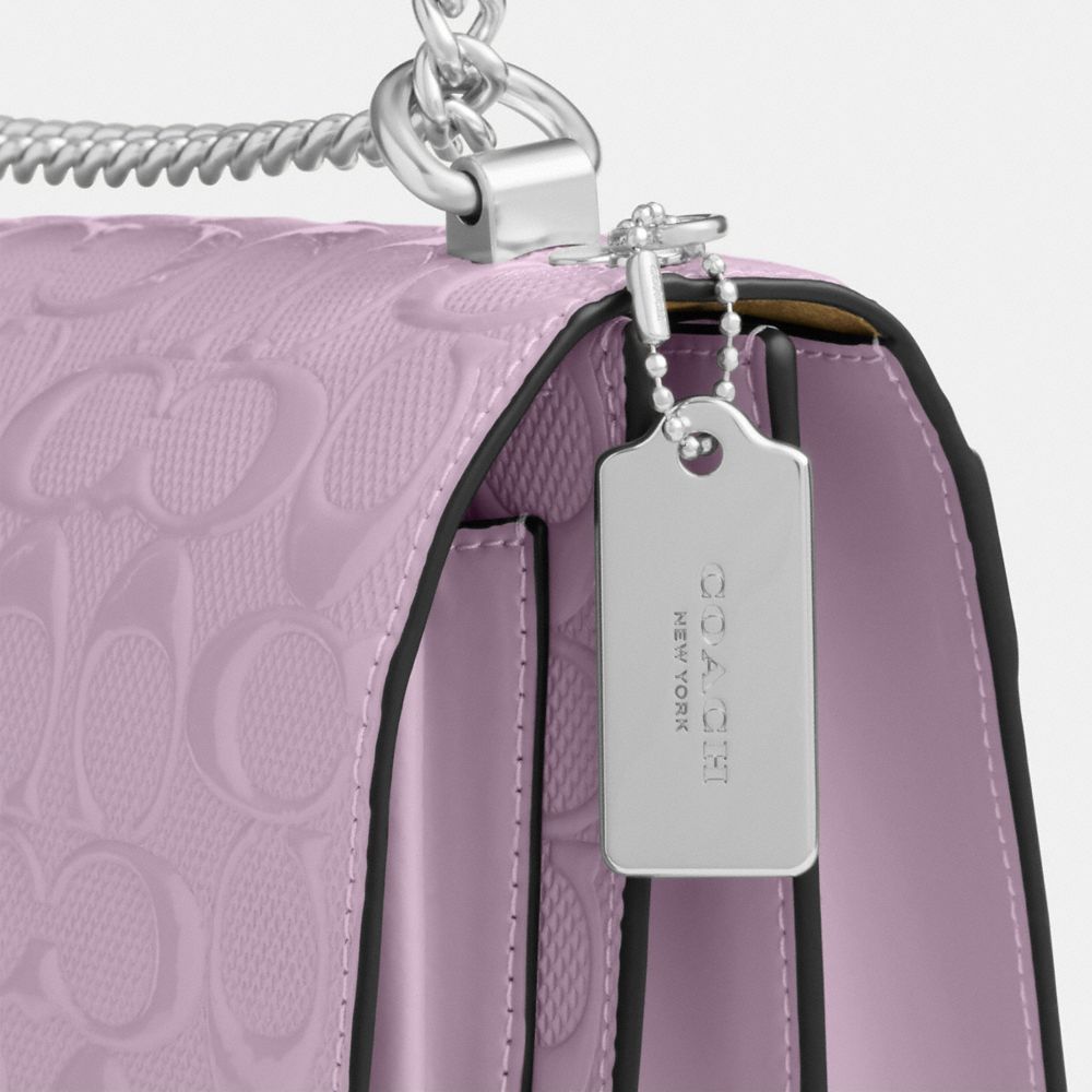 Coach Klare Crossbody Bag In Signature Leather Silver Light Violet