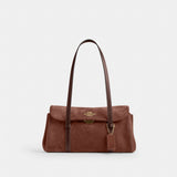 Coach Bridget Flap Shoulder Bag Gold Vintage Brown Maple