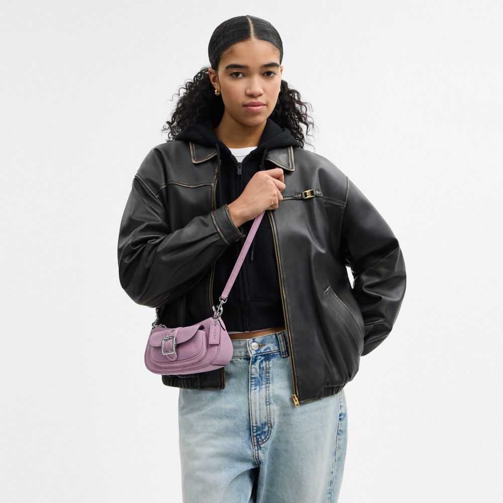 Coach Ashton Mini Shoulder Bag Silver Light Violet