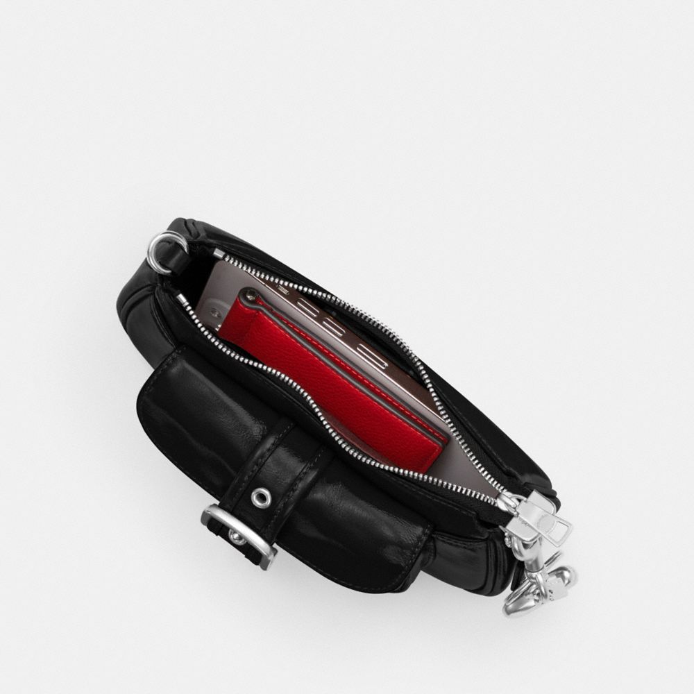 Coach Ashton Mini Shoulder Bag Silver Black