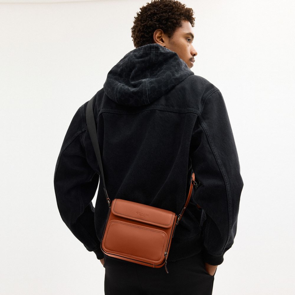 Coach Sullivan Flap Crossbody Bag Gunmetal Tan
