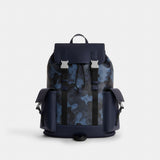 Coach Clark Backpack In Signature Camo Print Silver Blue Multi