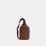 Coach Racer Sling Pack In Signature Leather Silver Vintage Brown