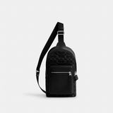 Coach West Pack In Signature Denim Silver Black