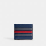 Coach Id Billfold Wallet With Varsity Stripe Deep Blue Multi