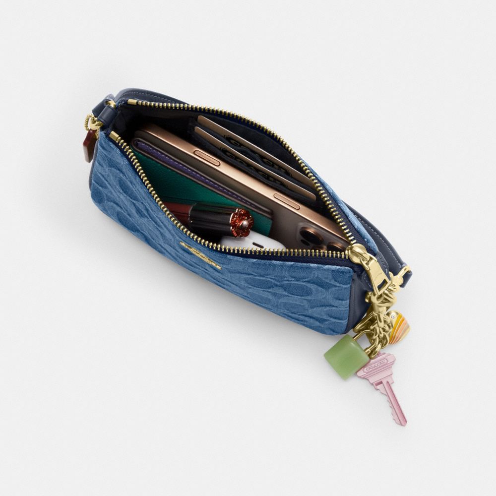 Coach Nolita 19 In Signature Denim Gold Indigo