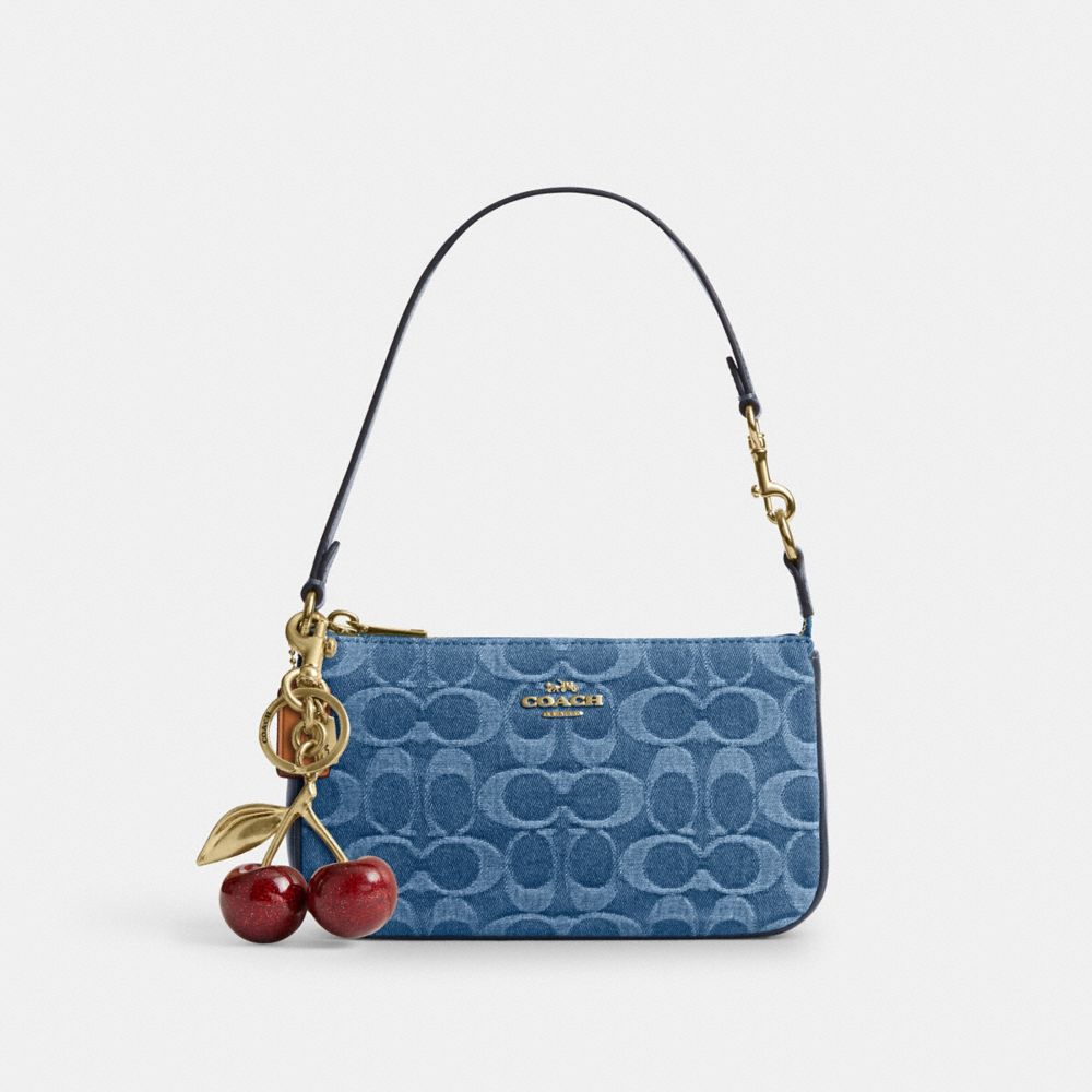 Coach Nolita 19 In Signature Denim Gold Indigo