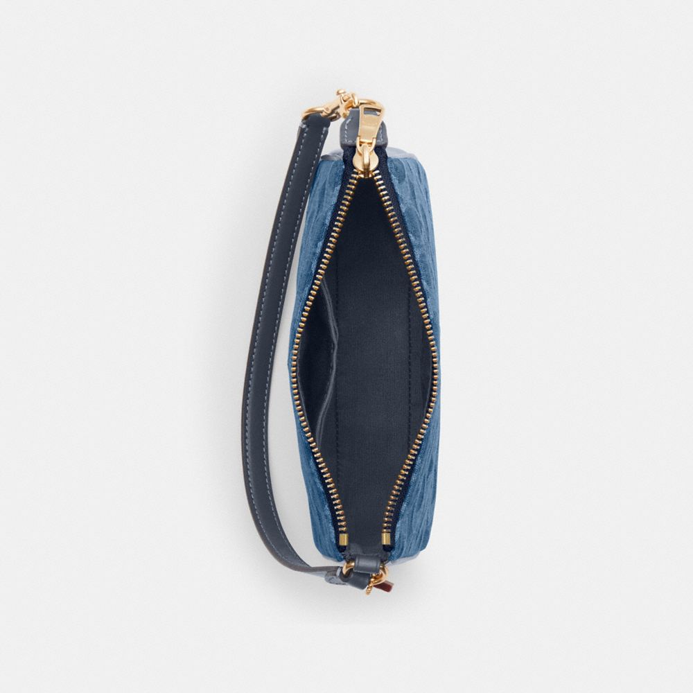 Coach Nolita 19 In Signature Denim Gold Indigo