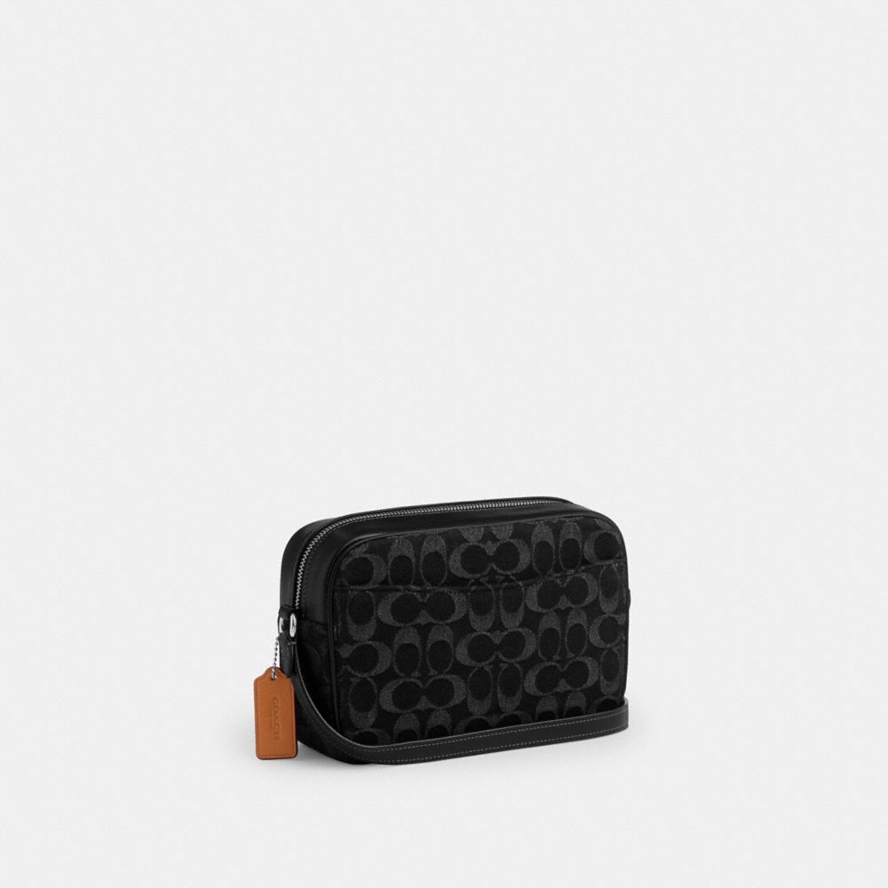 Coach Jamie Camera Bag In Signature Denim Silver Black