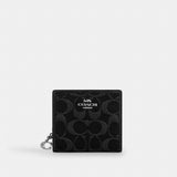 Coach Snap Wallet In Signature Denim Silver Black