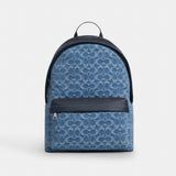 Coach Taylor Backpack In Signature Denim Silver Denim
