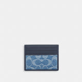 Coach Slim Id Card Case In Signature Denim Denim