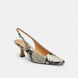 Women's Coach Slingback Heel With Snake Print Natural