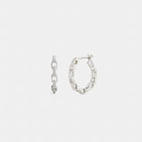 Coach Linked C Small Hoop Earrings Silver