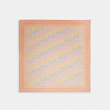 Coach Signature Rainbow Print Silk Square Scarf Multi