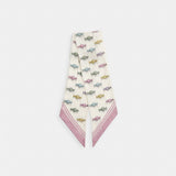 Coach Wrapped Candies Print Silk Wide Skinny Scarf Chalk Multi