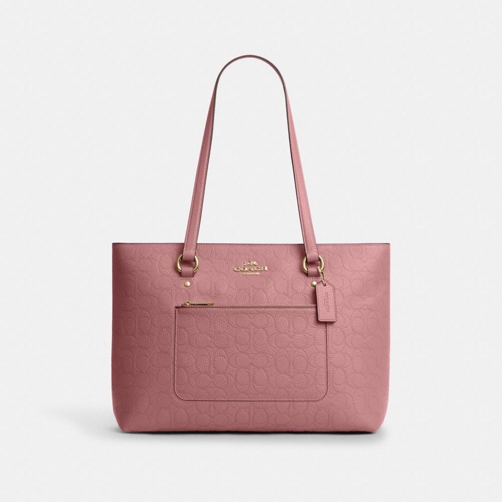 Coach Station Tote Bag In Signature Leather Gold