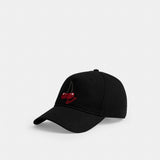 Coach Embroidered Cherries Baseball Hat Black