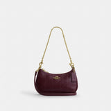 Coach Teri Mini Crossbody Bag With Quilting Gold Dark Wine