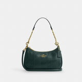 Coach Teri Shoulder Bag With Quilting Gold Dark Teal