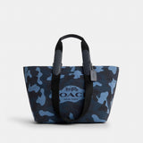 Coach Small Tour Tote Bag With Camo Print Silver Blue Multi