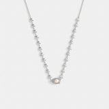 Coach Wildflower Chain Signature Necklace Silver Pearl