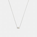 Coach Signature Pearl Pendant Necklace Silver Pearl