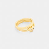 Coach Heart With Stones Ring Set Gold Multi