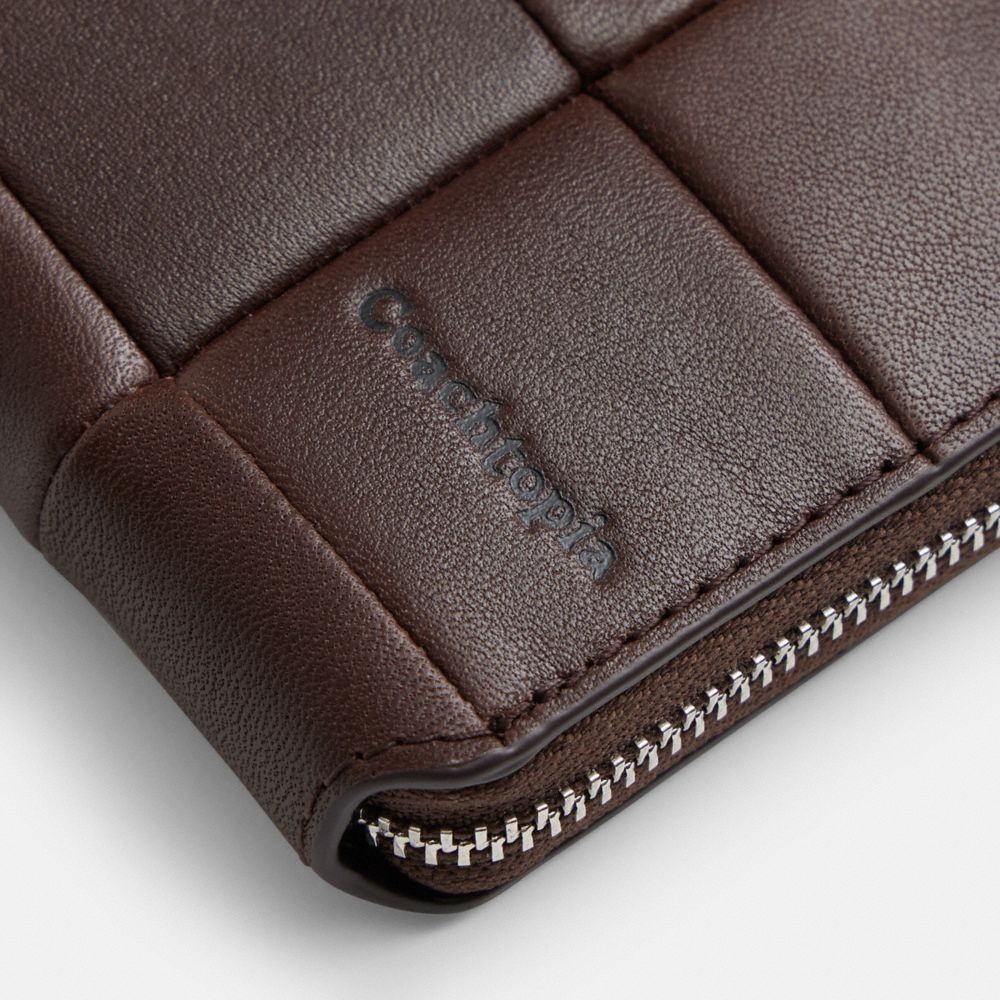 Coach Zip Around Wallet In Checkerboard Upcrafted Leather Maple 1