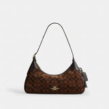Coach Ella Small Shoulder Bag In Signature Chenille Gold Truffle