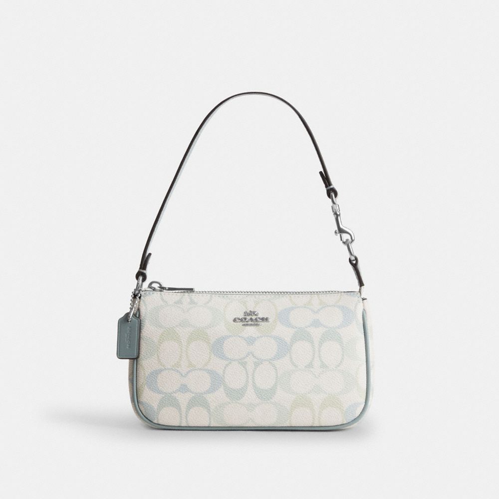 Coach Nolita 19 In Signature Canvas Silver Chalk Blue