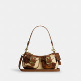 Coach Ashton Shoulder Bag In Haircalf With Cow Print Gold Cow Multi