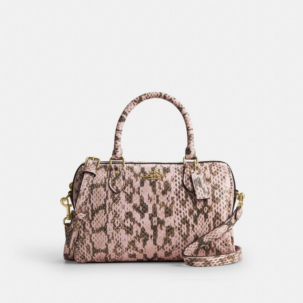 Coach Rowan Satchel Bag Gold Pink